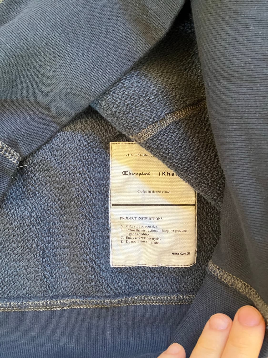 챔피온 X 카키스 클럽 후드 티셔츠 Tint Navy m사이즈 상품이미지3