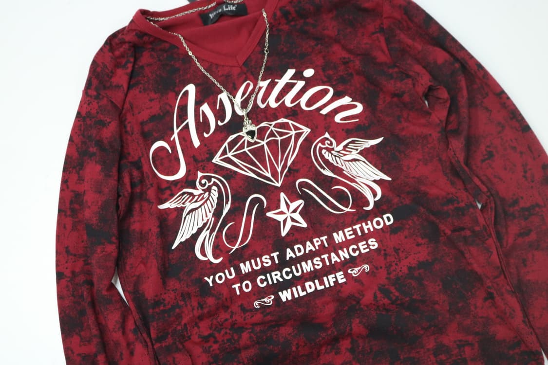 WILD LIFE 와일드 라이프 락시크 펜던트 체인 레드 긴팔티셔츠 상품이미지3