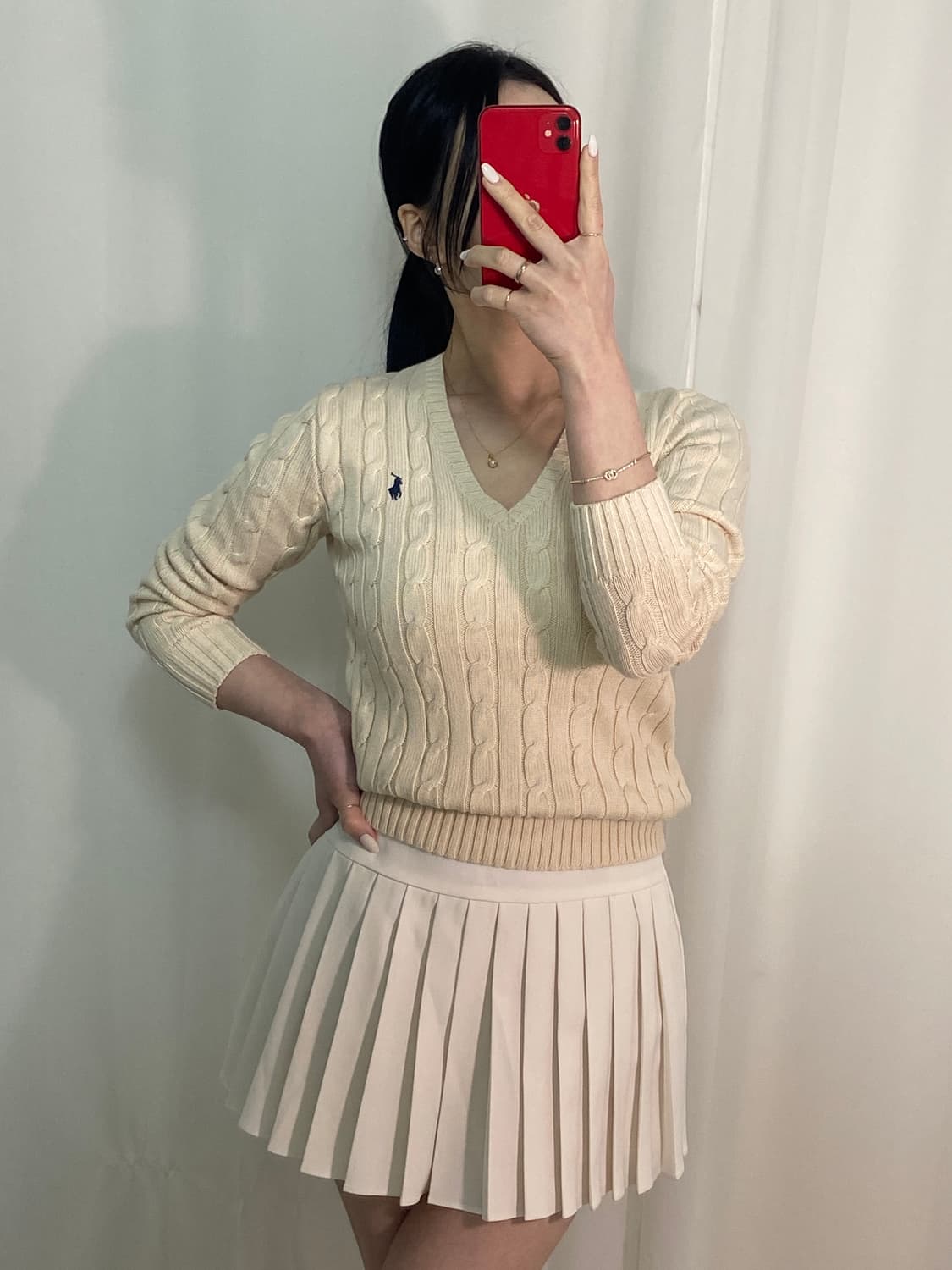 폴로 꽈배기 아이보리 니트
 상품이미지1