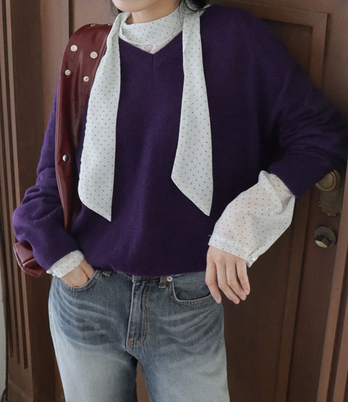 헤인트 SEE-THROUGH DOT TIE BLOUSE 아이보리 상품이미지5