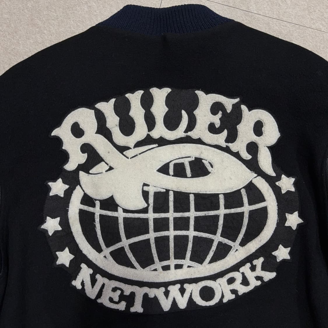 빈티지 울 레더 바시티 자켓 상품이미지5