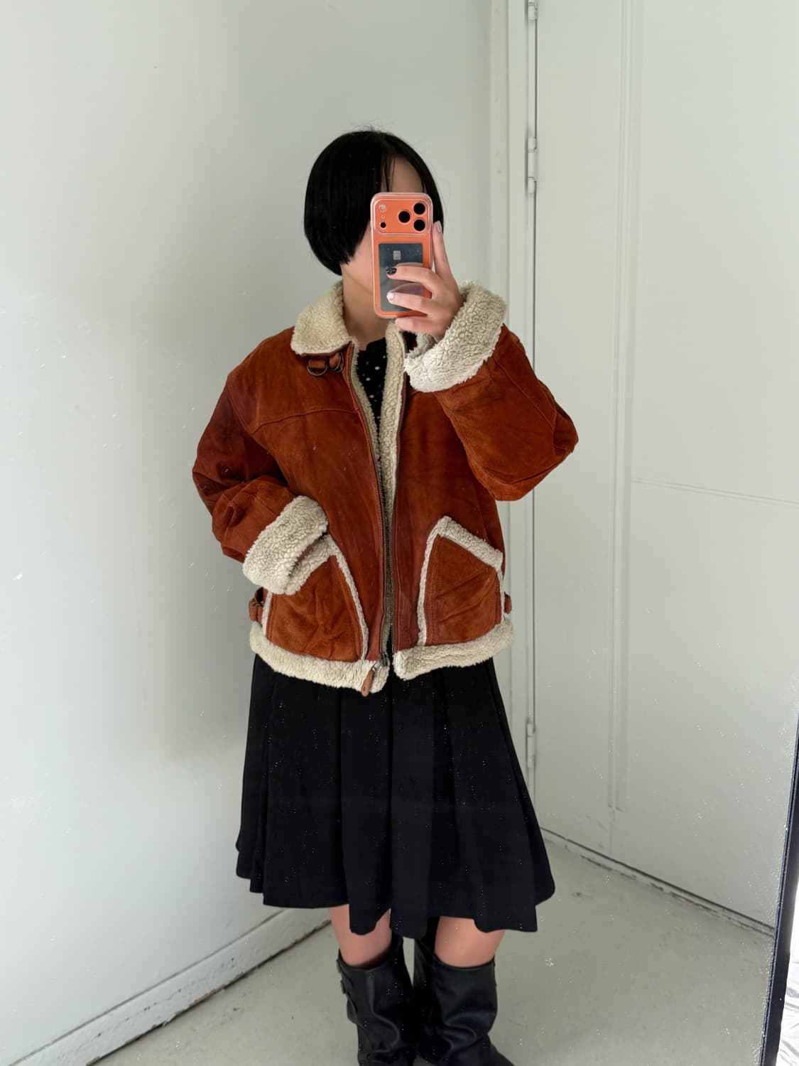 일본빈티지 B-6 양털 무스탕 자켓 상품이미지1