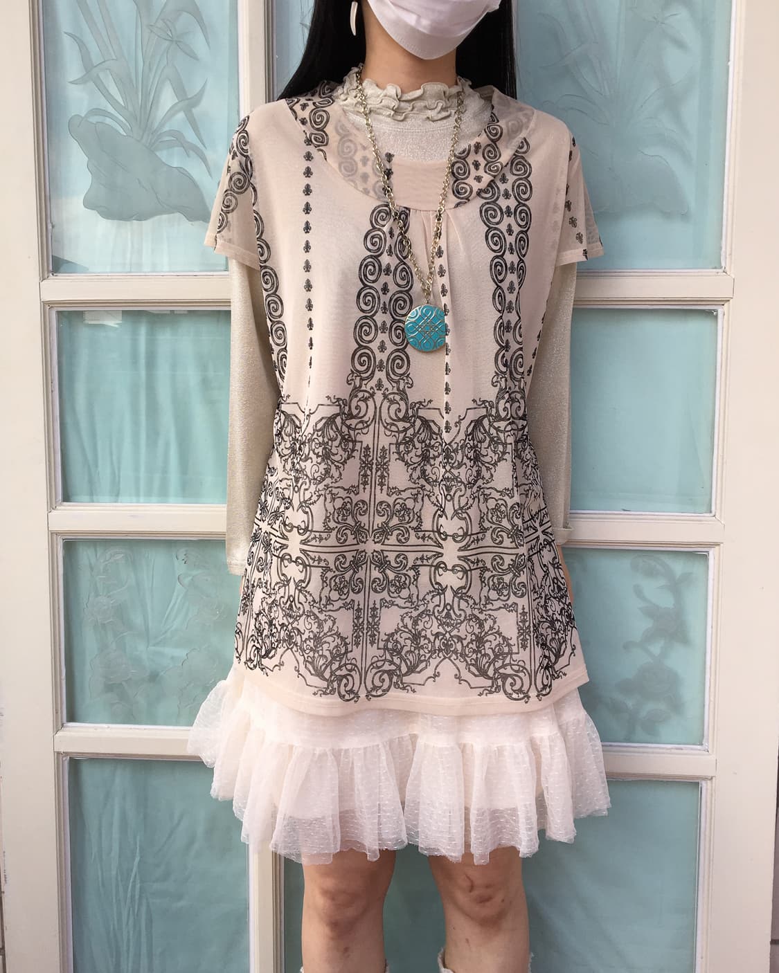 Printing point mesh top 상품이미지1