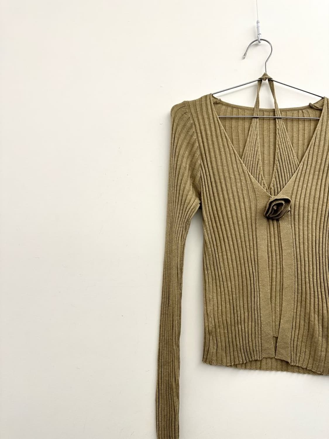 Halter layered open knit / beige 상품이미지2