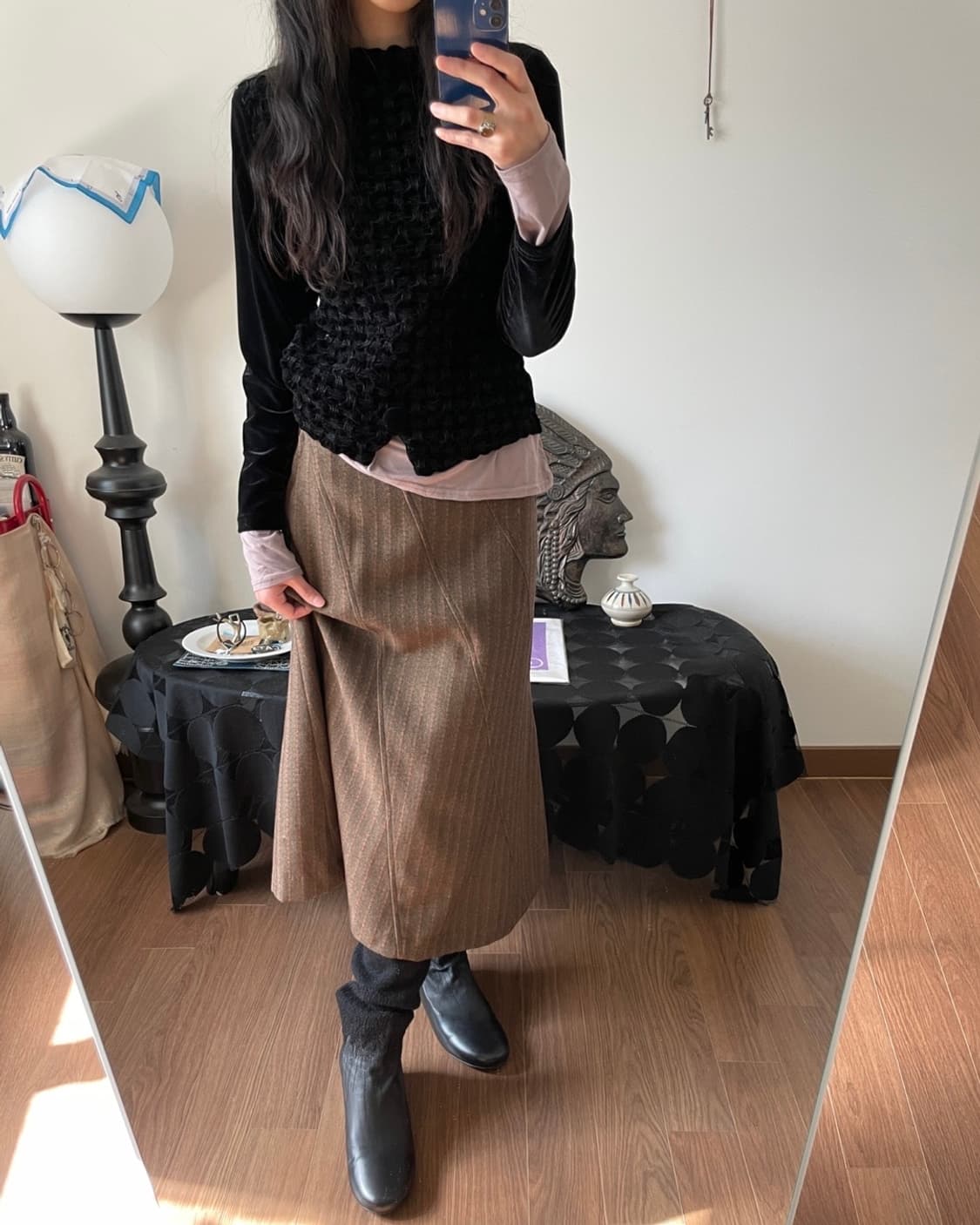 wool stitch skirt 상품이미지3