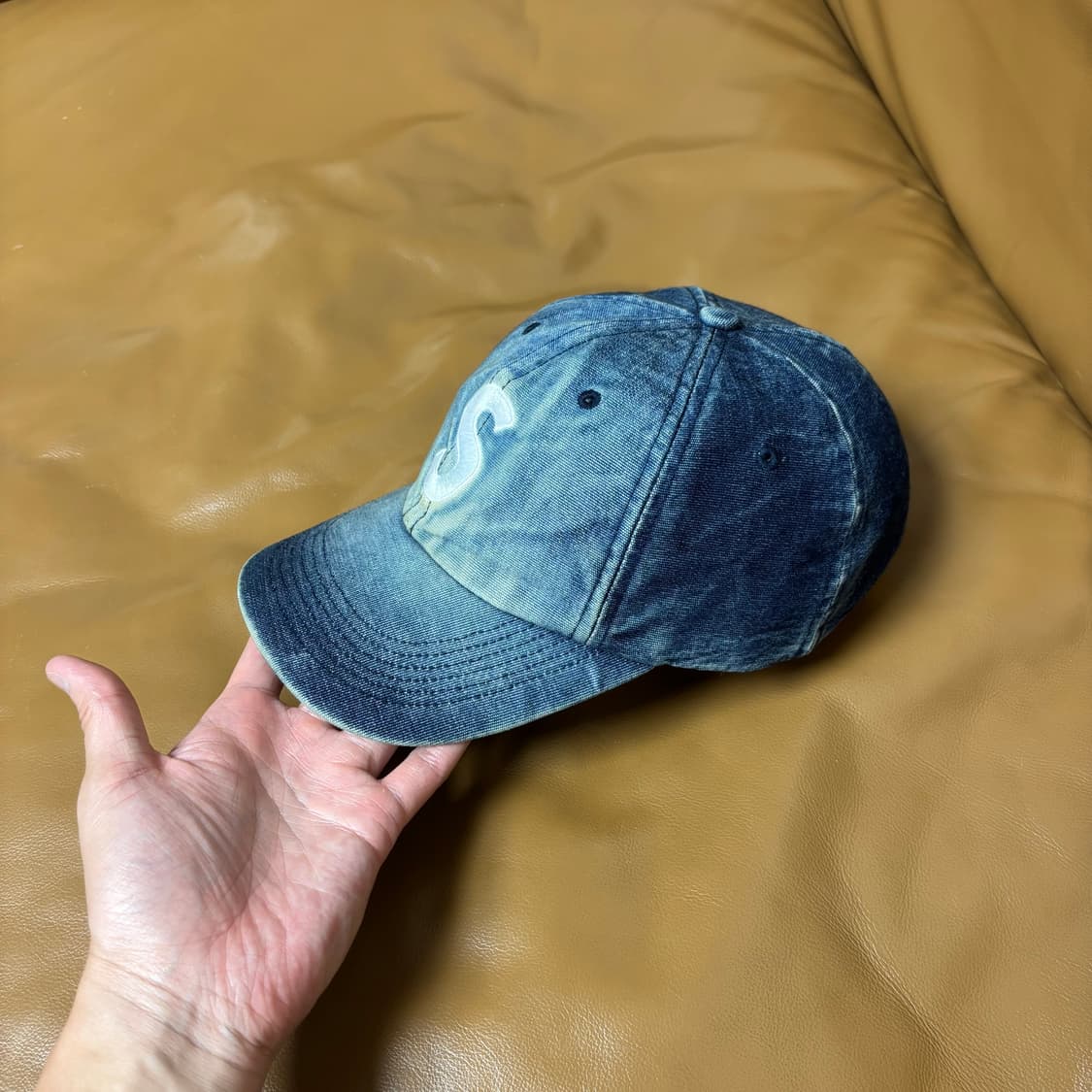 Supreme 슈프림 워시드 데님 S로고 6패널 볼캡 모자 (Denim) 상품이미지4