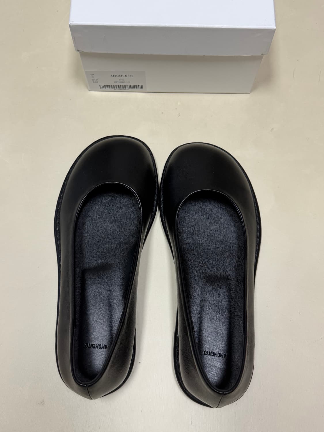 아모멘토 Men's Rounded Flats, Black Size 265 상품이미지3