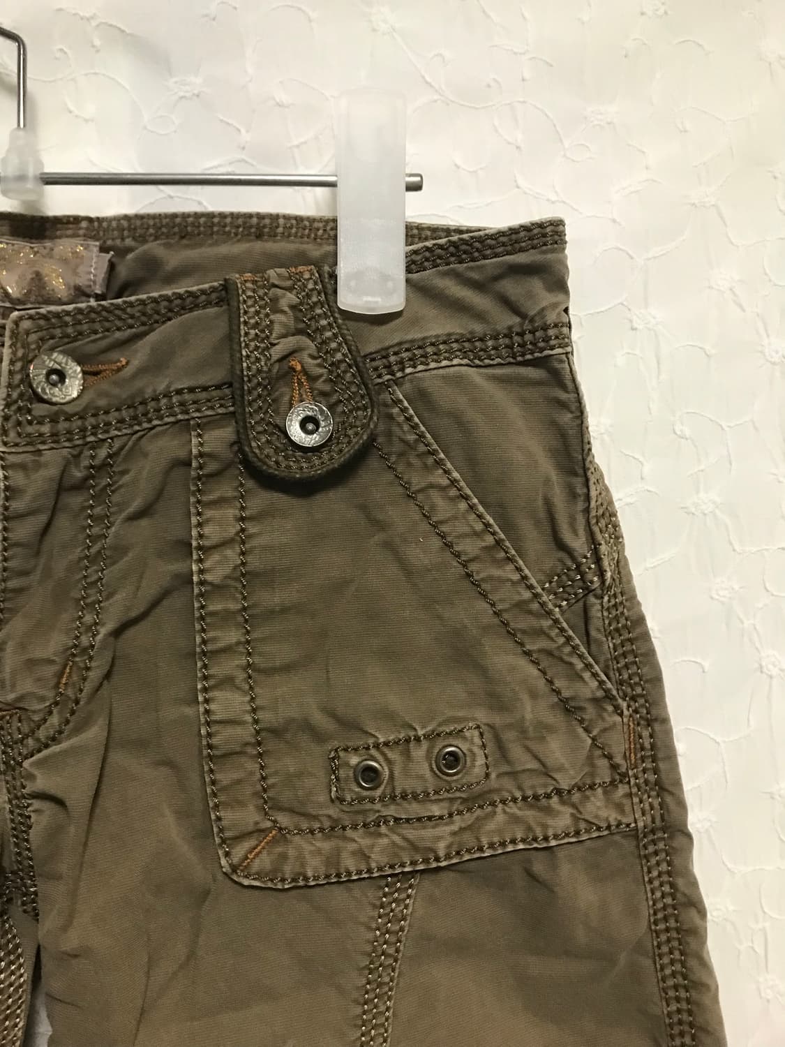 빈티지 y2k 그런지 스티치 포켓 코튼 팬츠 상품이미지3