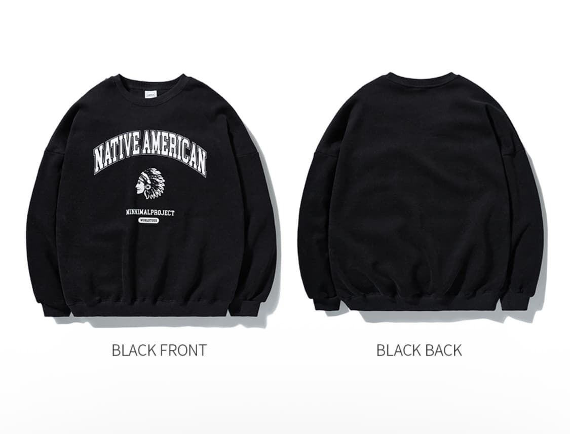 미니멀프로젝트 피치스킨 인디언 아트웍 오버핏 맨투맨 XL 상품이미지2