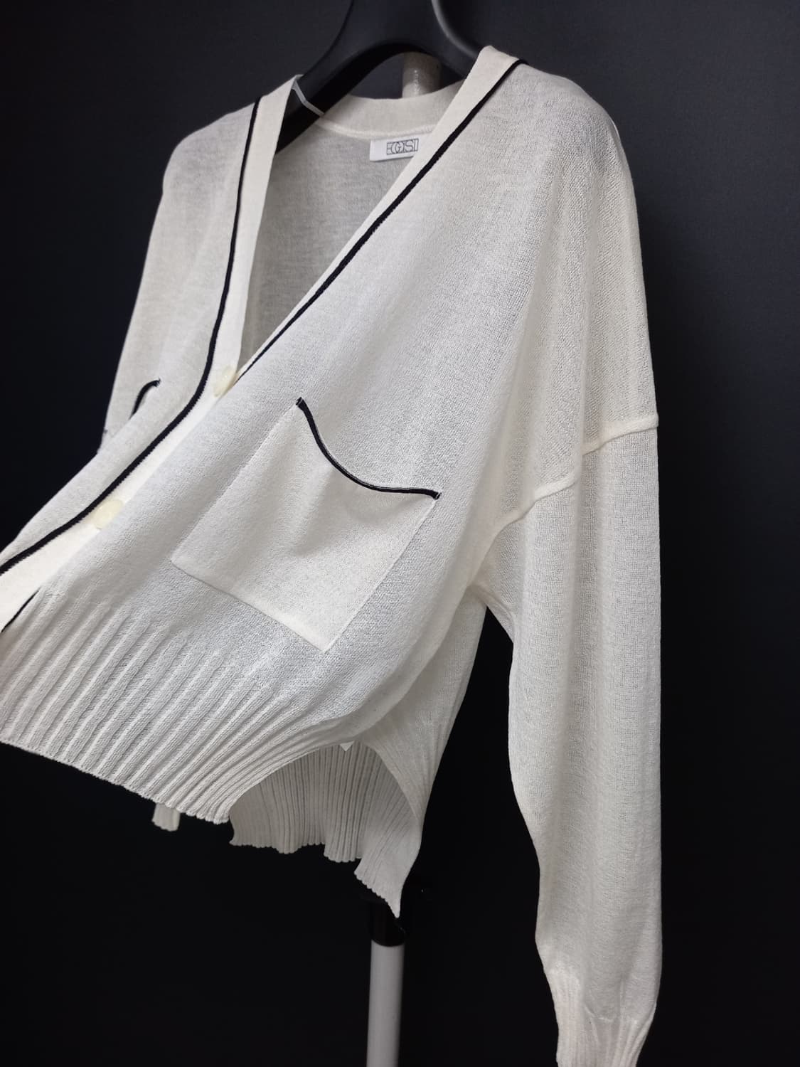 새 에고이스트 춘하추 폴리 언발 가디건 F 33-77 상품이미지5