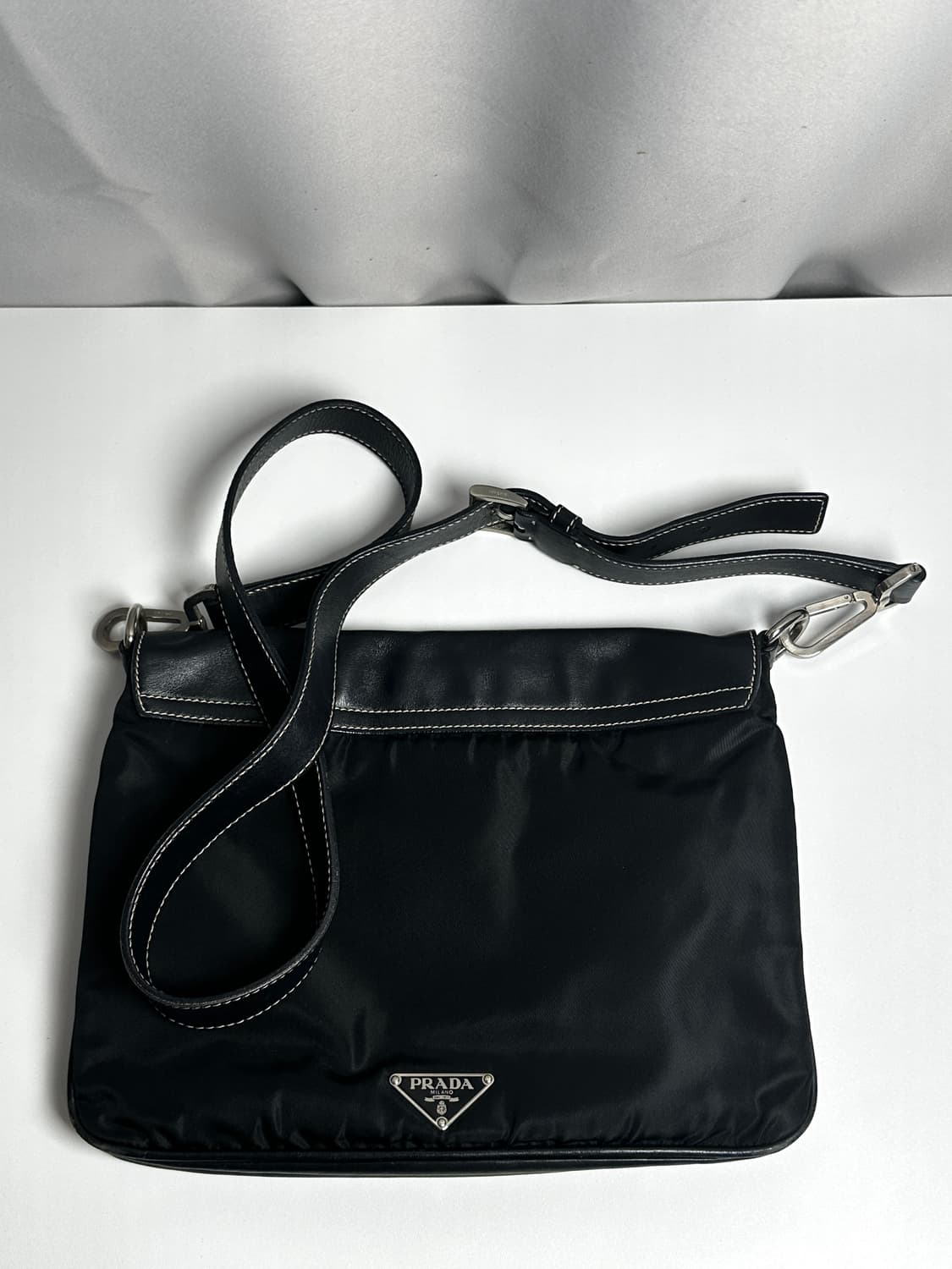 프라다 블랙 나일론 & 레더 크로스백 상품이미지4