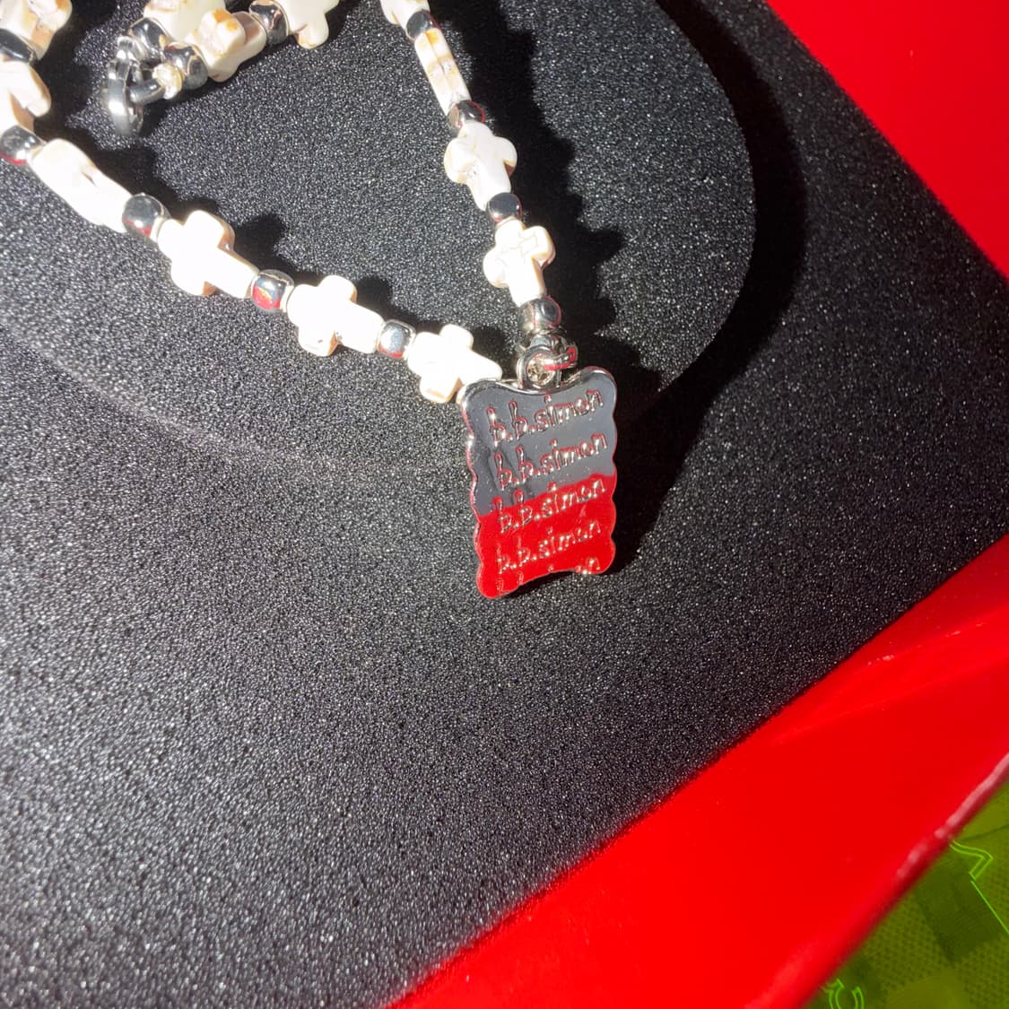 (20inch) b.b.simon 비비시몬 스와로브스키 b 로고 목걸이 상품이미지4