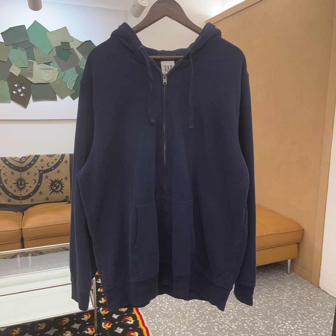 갭 올드스쿨 빈티지 오버핏 약기모 후드 집업 XL C07492 상품이미지3