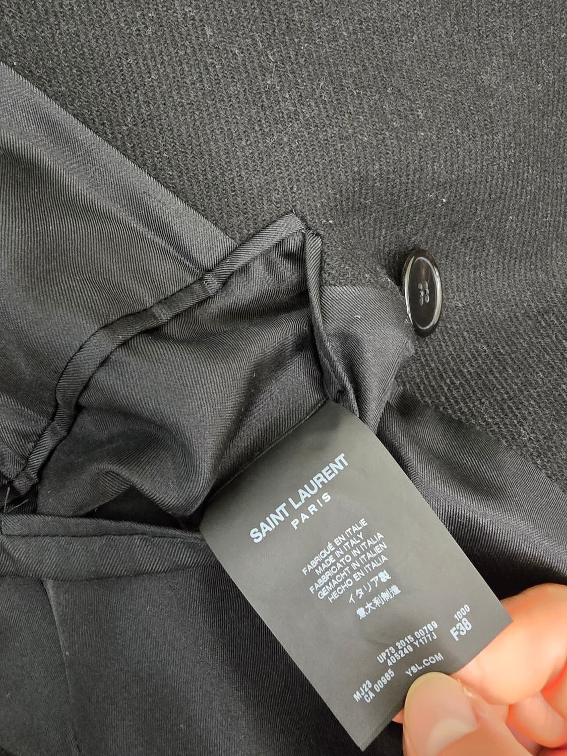 생로랑 여성 블랙 롱코트 상품이미지5