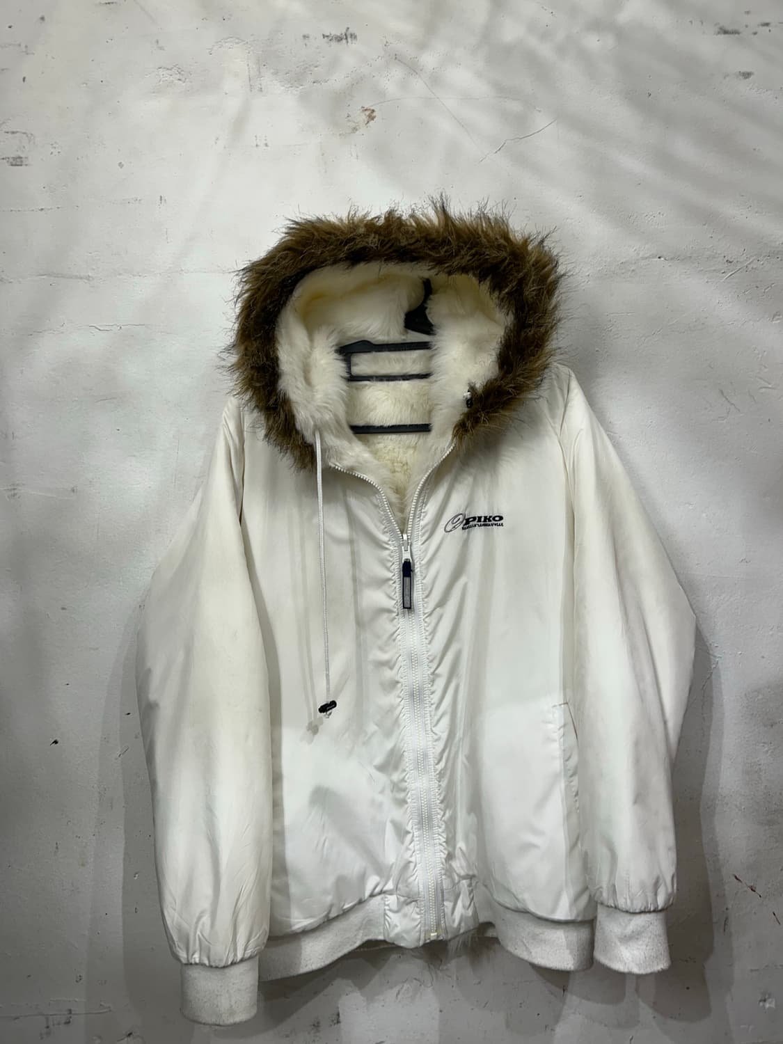 피코 화이트 울프죠 리버시블 y2k 갸루 퍼 후드 자켓 M 상품이미지5