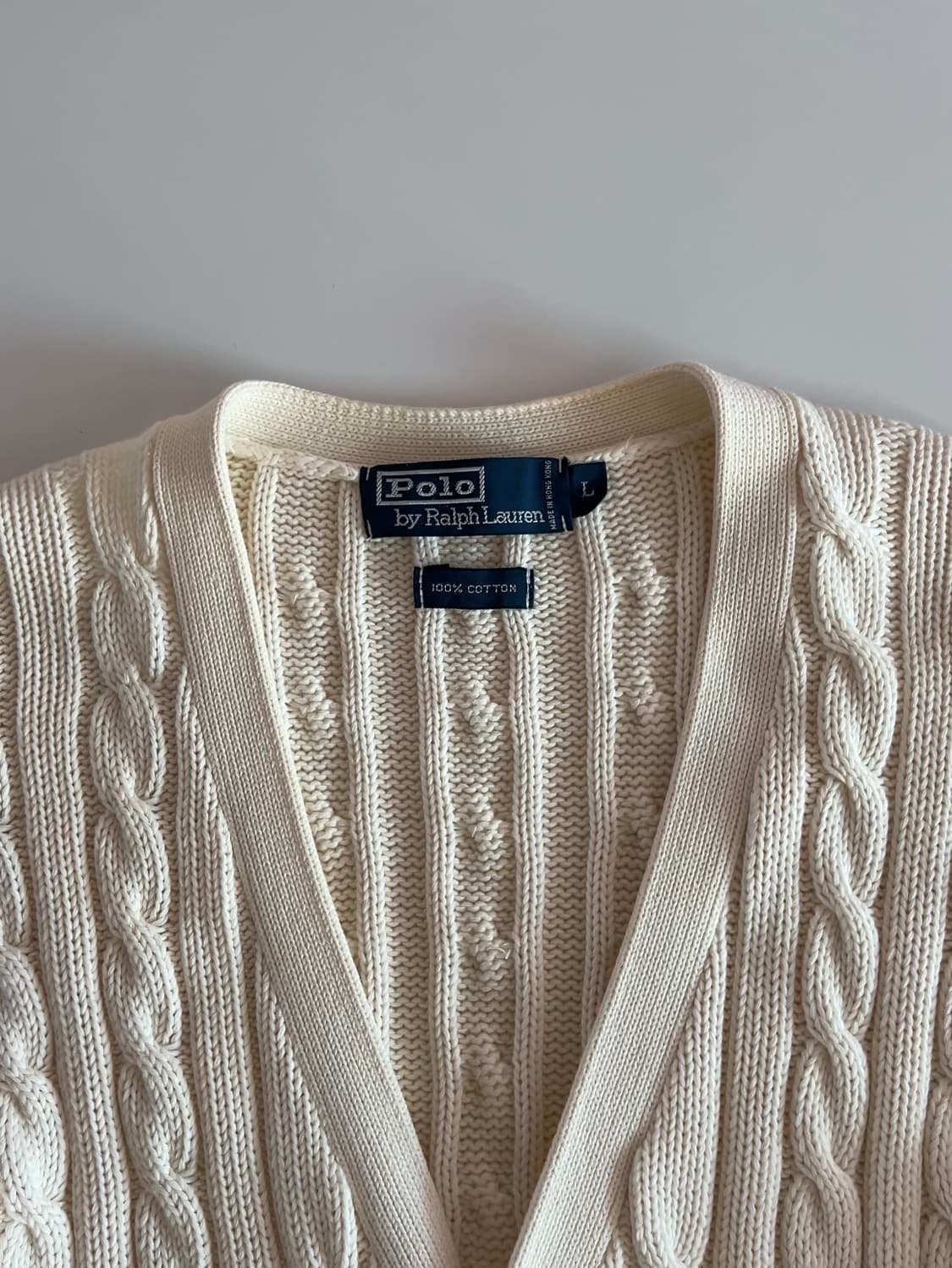 폴로 랄프로렌 아이보리 케이블 니트 가디건 L 상품이미지3