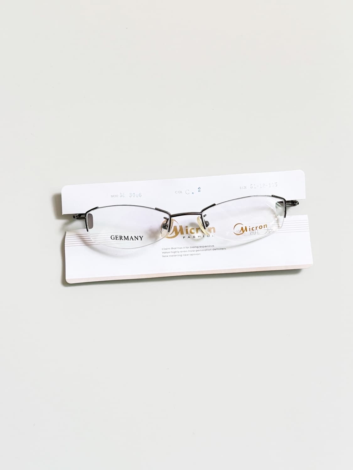 독일제 MICRON 세미 림리스 스퀘어 무테 빈티지 안경 상품이미지2
