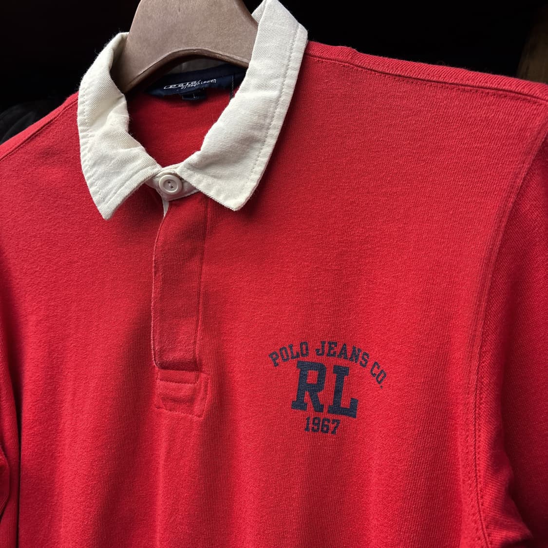 90s 폴로 랄프로렌 럭비카라 롱슬리브 티셔츠 캥거루포켓 N1002 상품이미지5