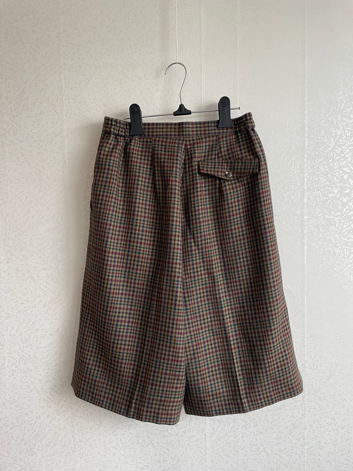 핀턱와이드 반바지 체크울  상품이미지2