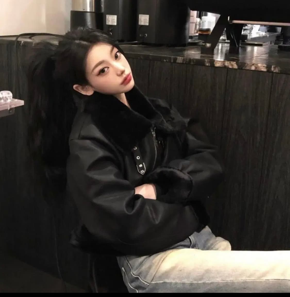 새상품  myuun 뮨 박규언 배드레스 무스탕 상품이미지1