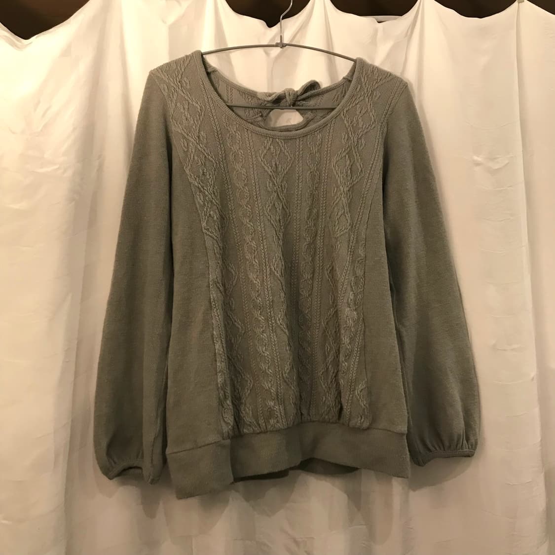 JPN Vintage 하구미 모리걸 백리본 꽈배기 니트 상품이미지5