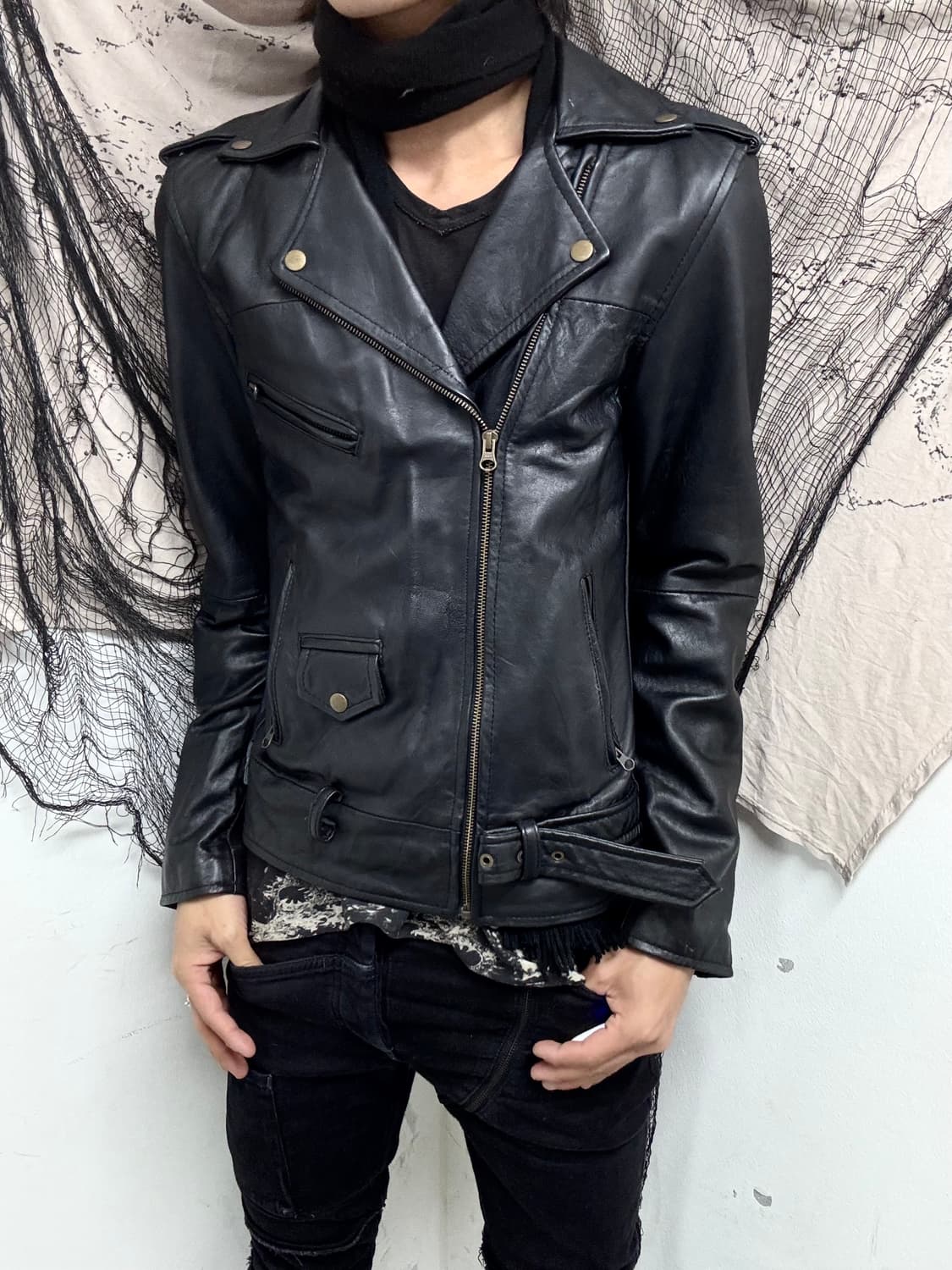 GENUINE LEATHER Black Chic Jacket 상품이미지8