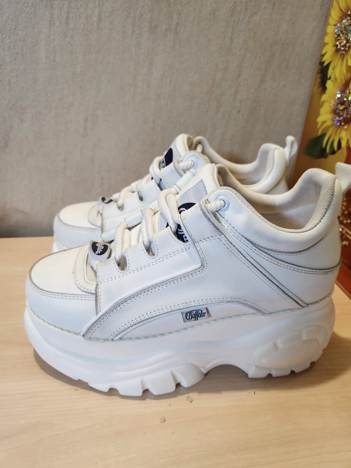 Buffalo 런던 화이트 청키 스니커즈 ✨ 8cm 키높이 레어템 상품이미지6