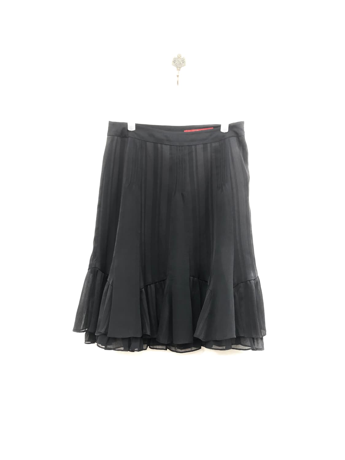 black ruffle pinstripe skirt  상품이미지2