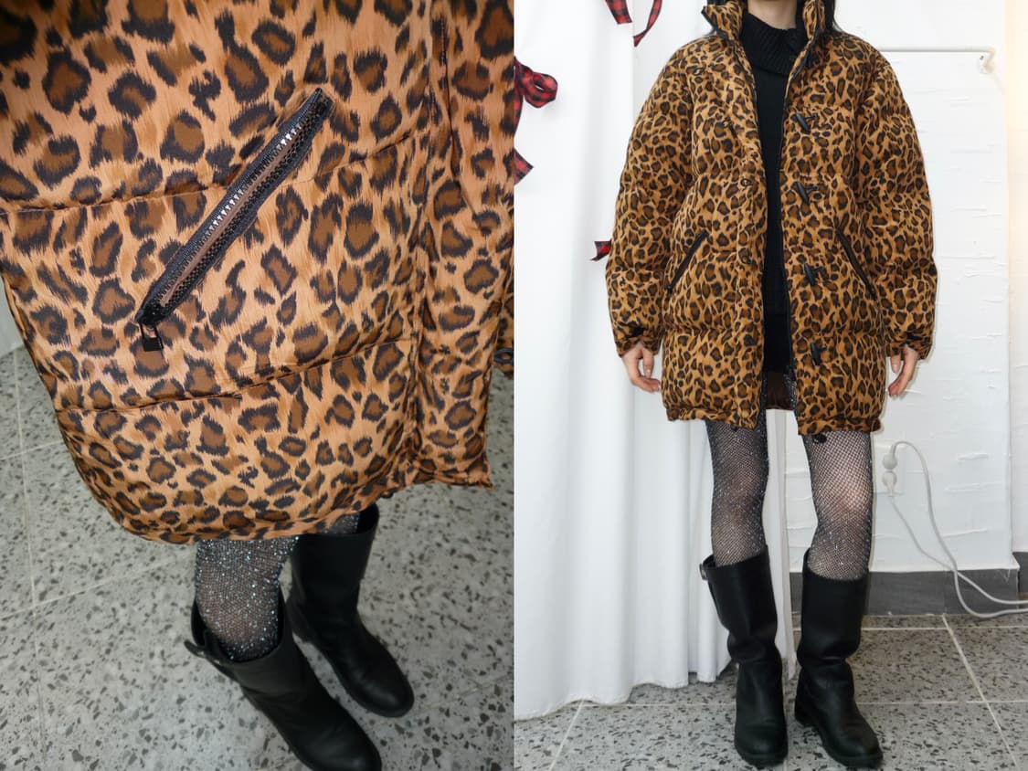 leopard toggle buttons jumper 상품이미지1