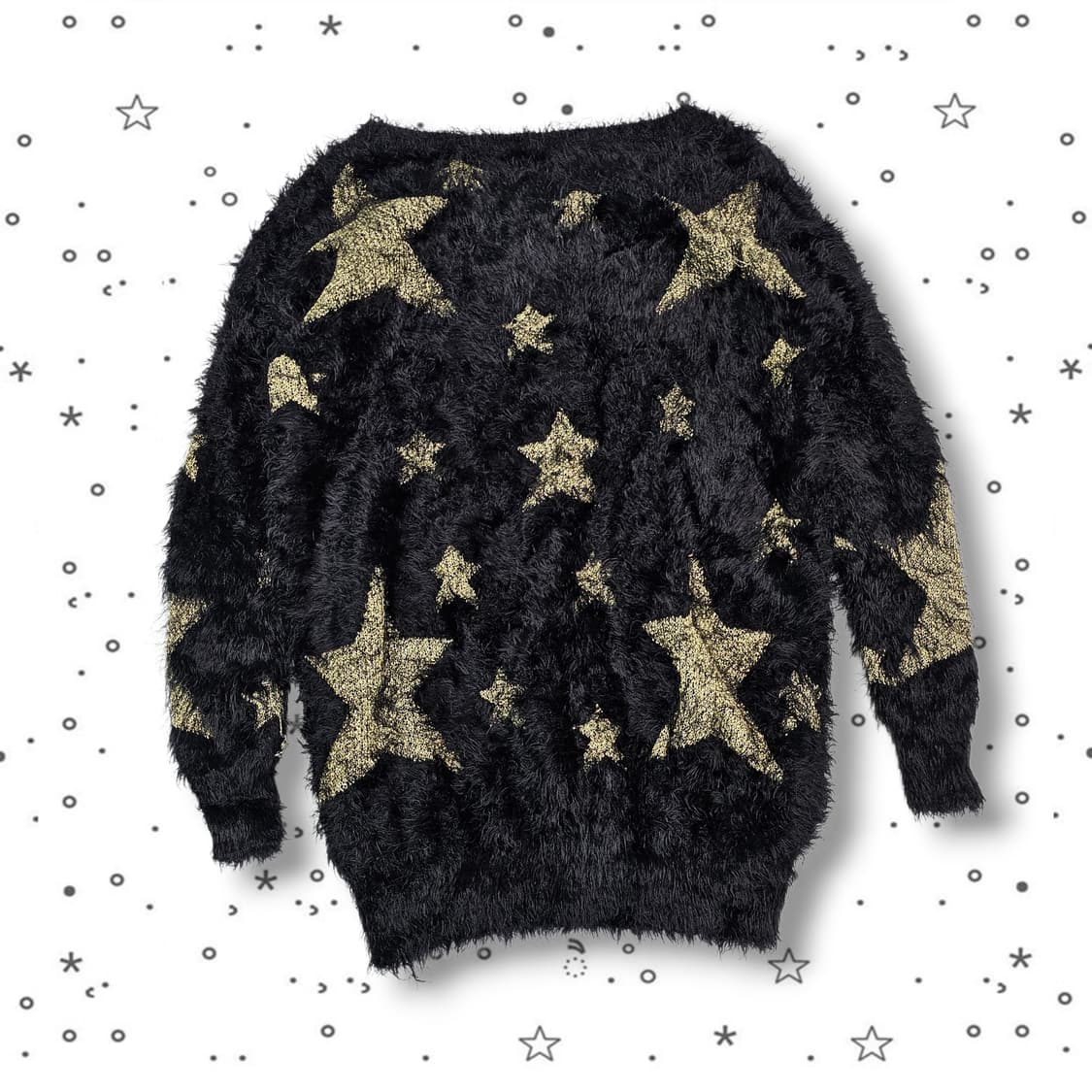  VTG 별 패턴 퍼 니트 상품이미지5