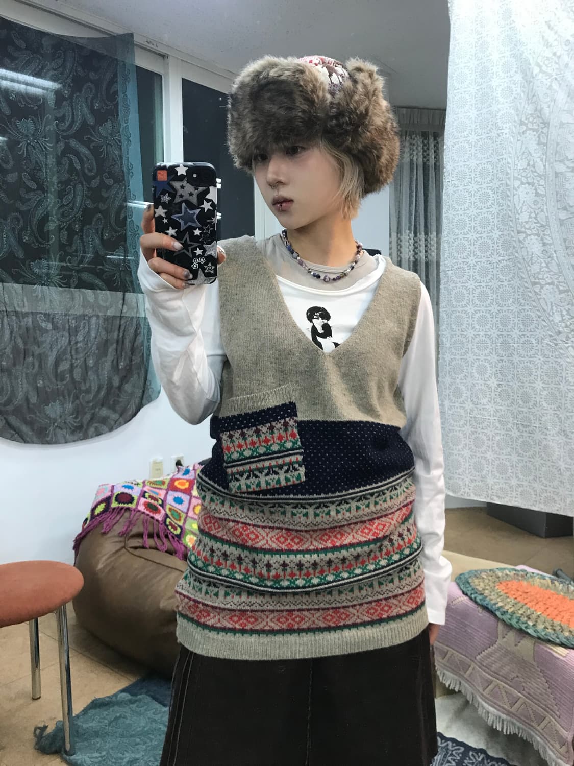 빈티지 에스닉 니트 조끼  상품이미지2