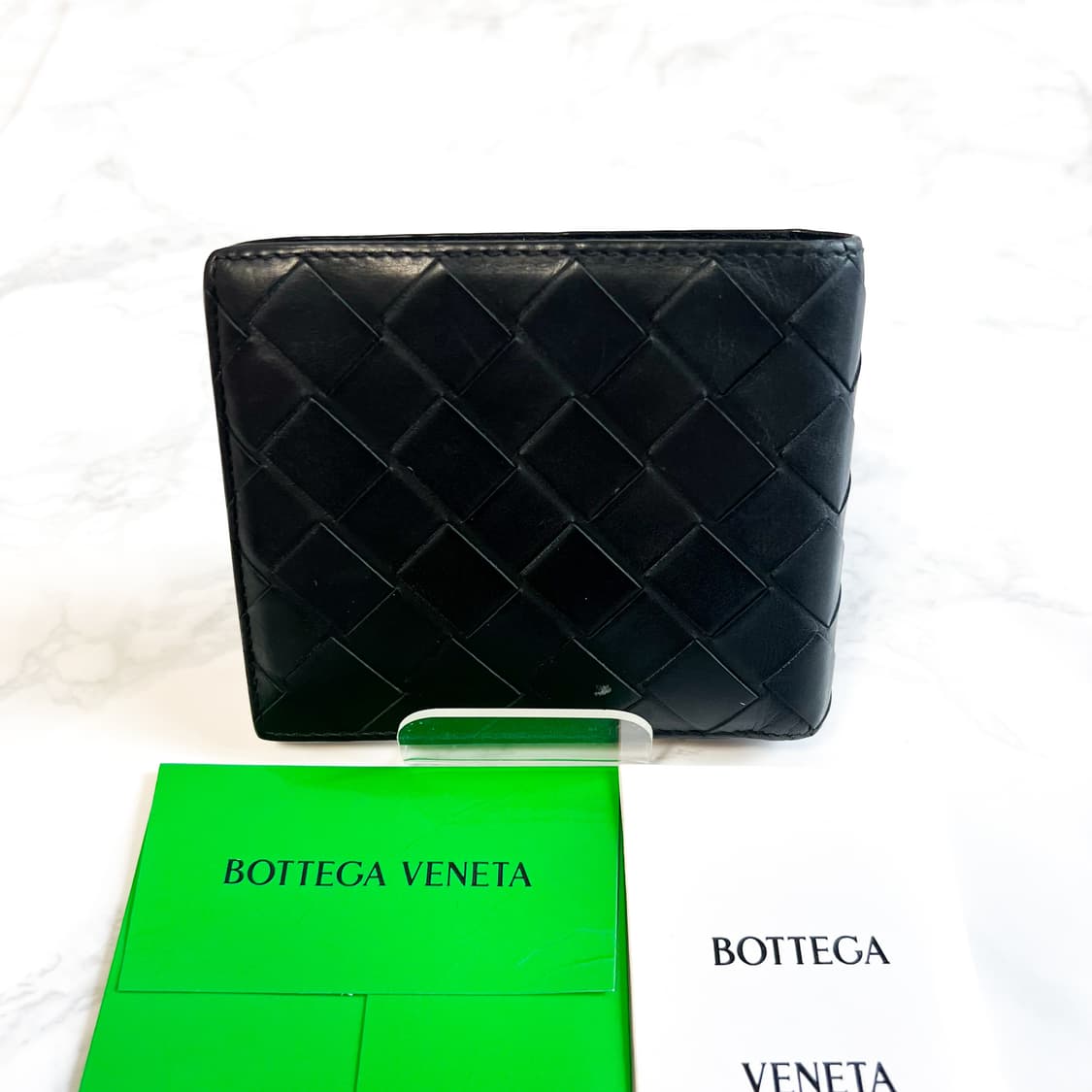 [신형] 보테가베네타 인트레치아토 반지갑 블랙 상품이미지2