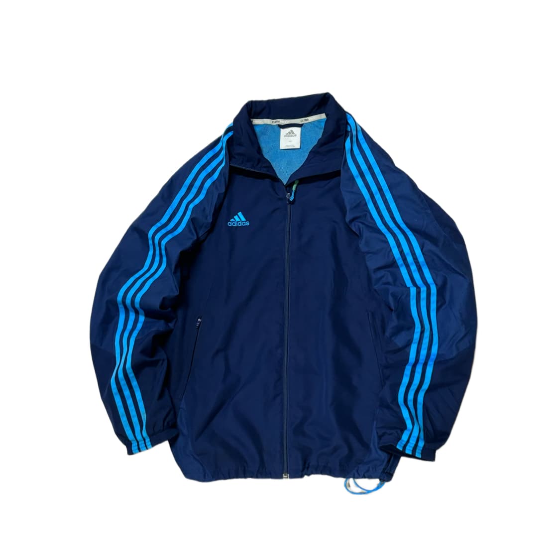 100 아디다스 오버핏 네이비 하늘색 바람막이 자켓 상품이미지1