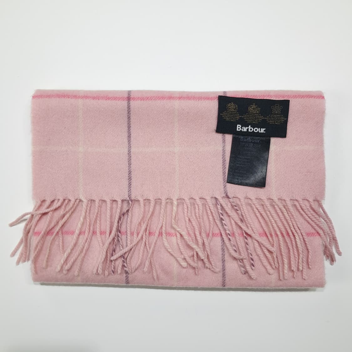 MX646 바버 00s 캐시미어 윈도우페인 핑크 머플러 목도리 상품이미지6