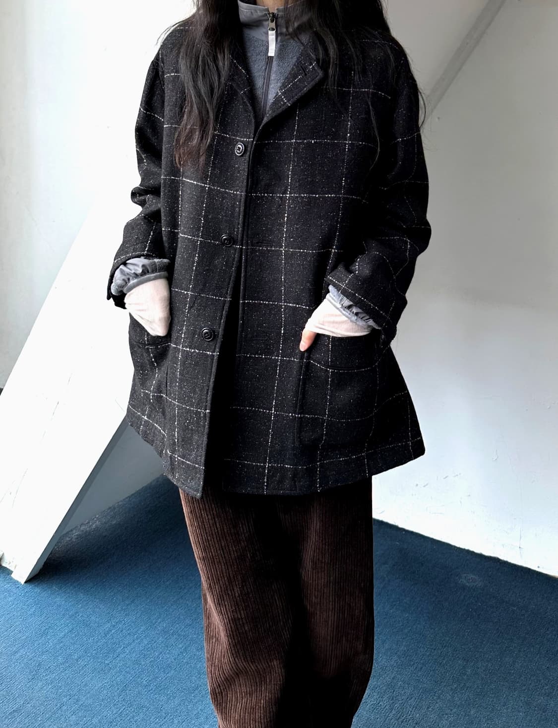 Wool silk tweed fabric over jacket 상품이미지3