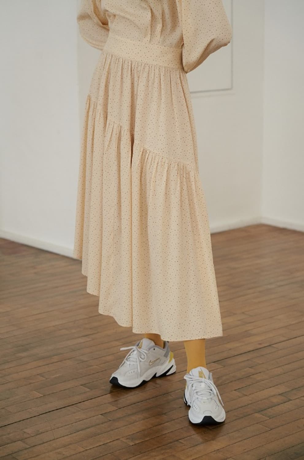 오버듀플레어 레이어 플레어 원피스 도트버터 상품이미지3
