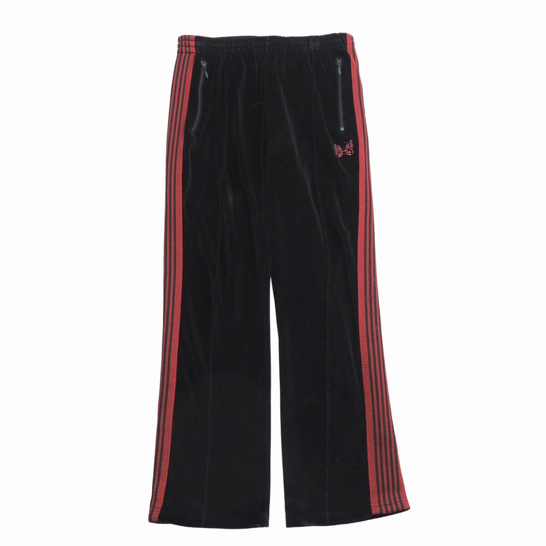 Needles 니들스 벨로아 트랙팬츠 블랙 레드 - M사이즈 상품이미지1