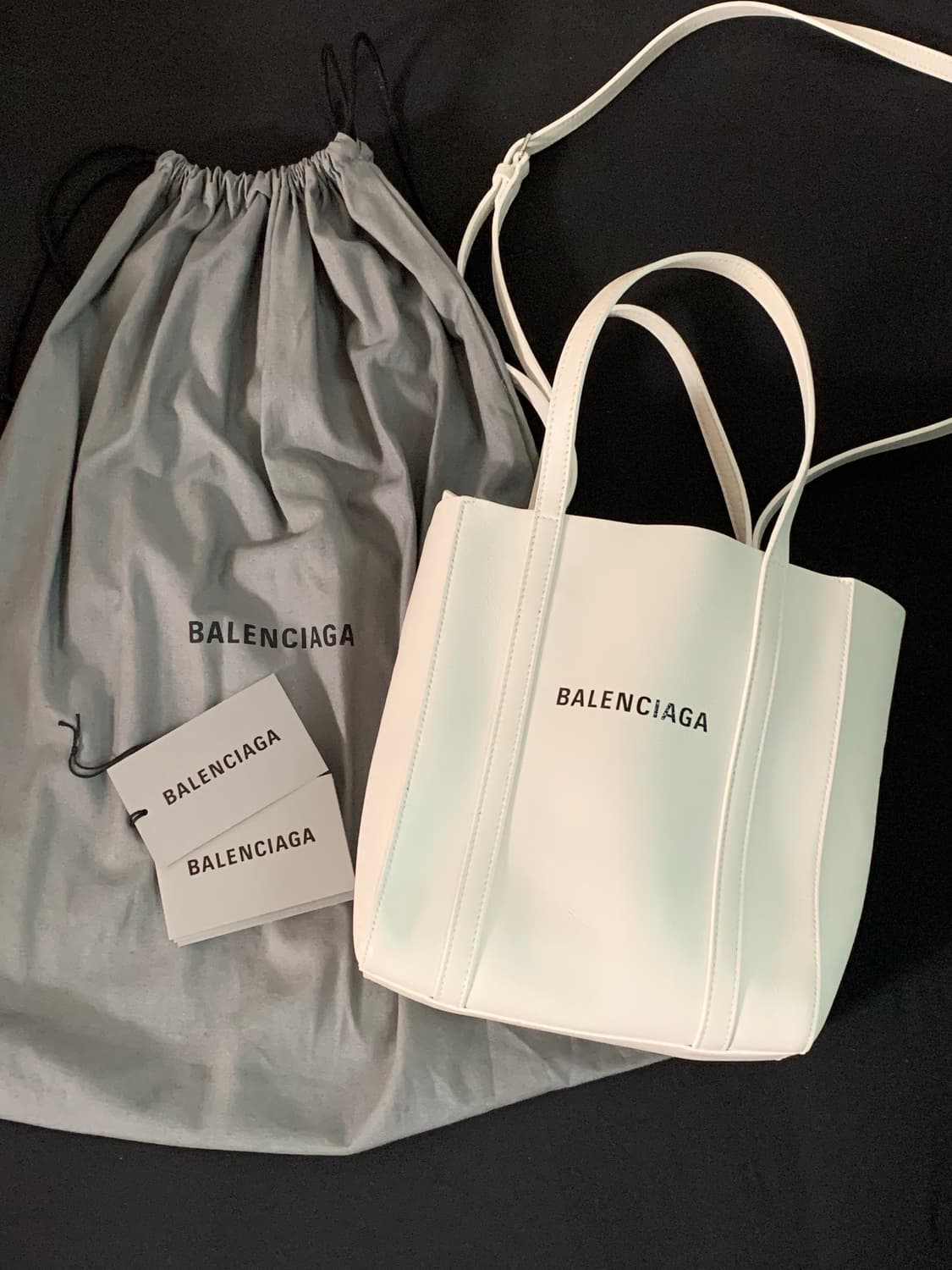 발렌시아가 에브리데이 토트백 화이트 xxs 상품이미지1