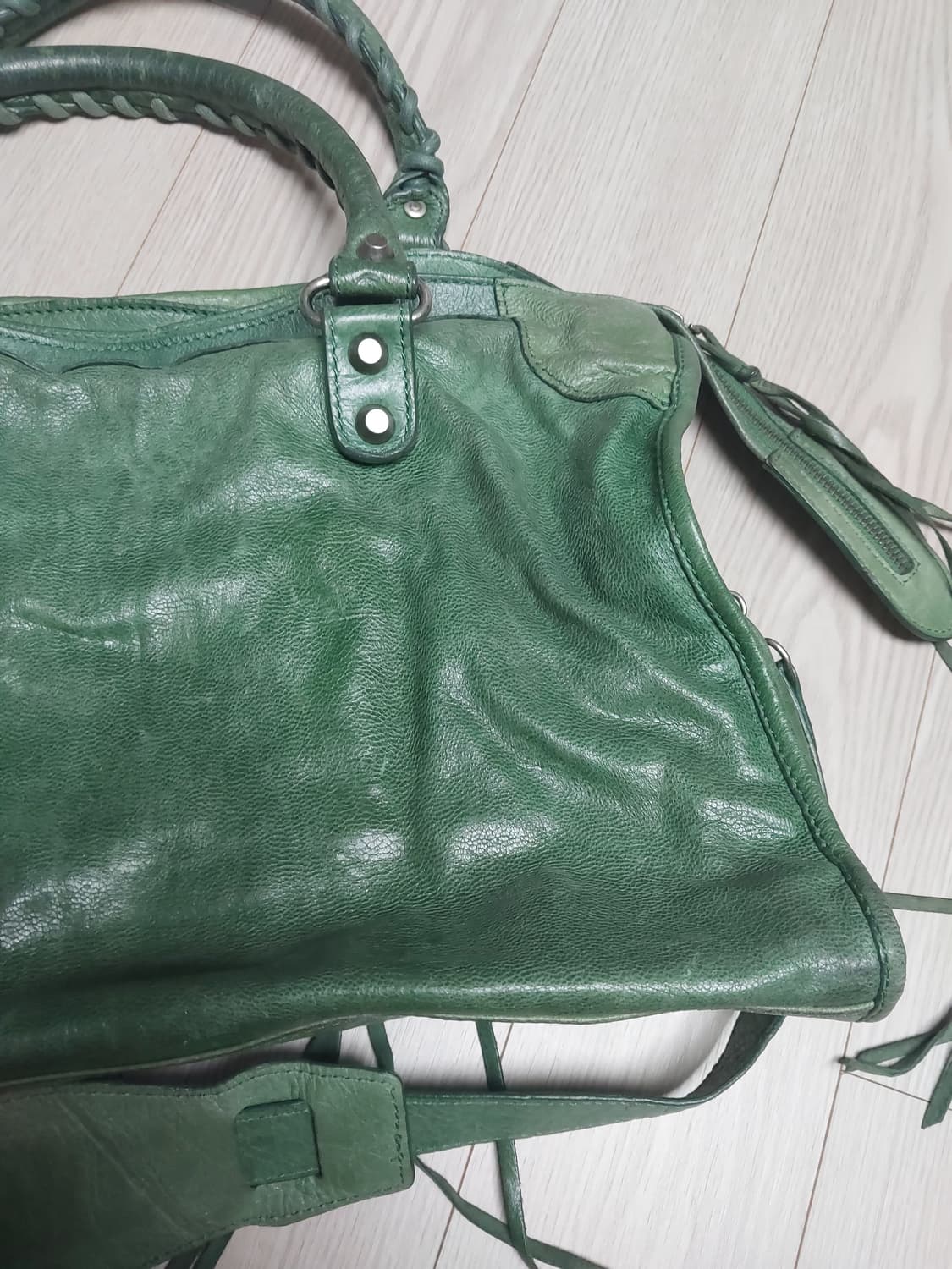 Jolie Femme 빈티지 레더 그린 투웨이백 상품이미지7