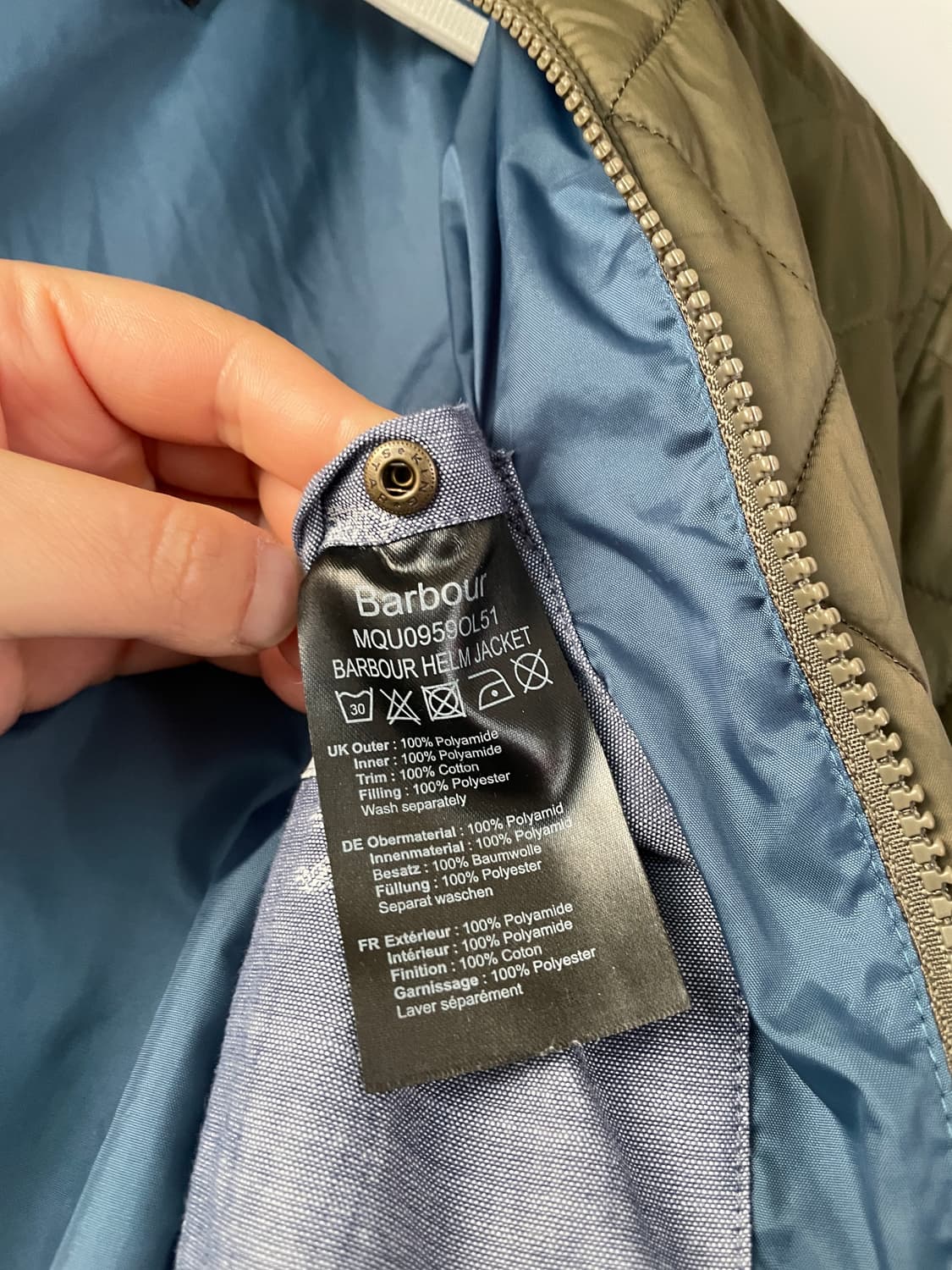 바버 경량 퀼팅 자켓S 상품이미지6