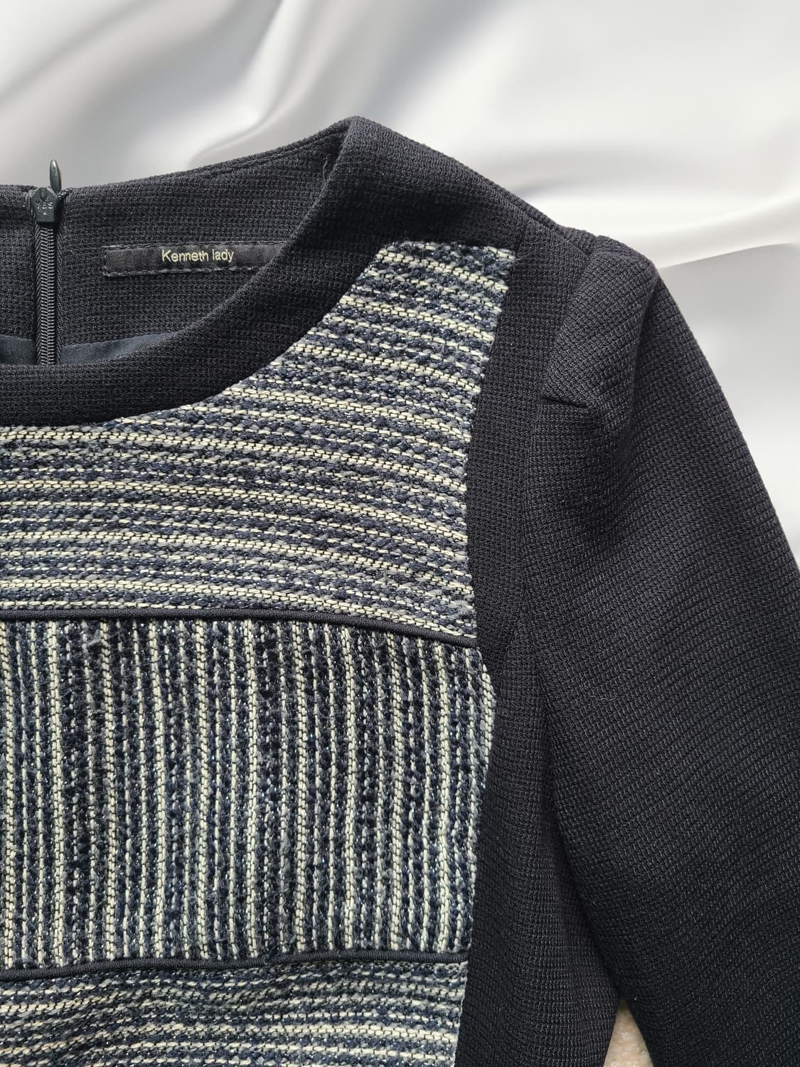 KENNETH LADY 케네스레이디 블랙 믹스 패널 원피스 상품이미지2