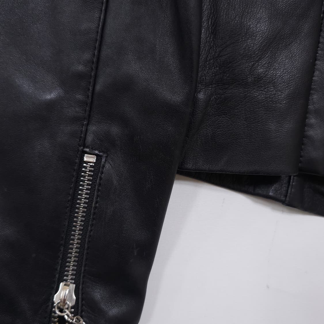 쇼트 쉽스킨 레더 자켓 상품이미지5