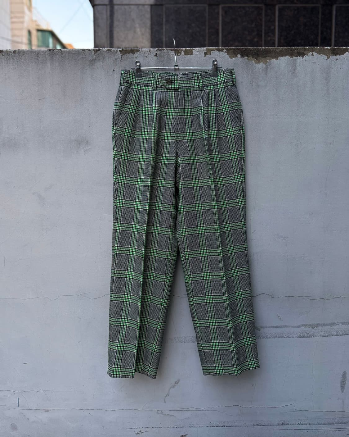 일본빈티지 체크 울 슬랙스 상품이미지1