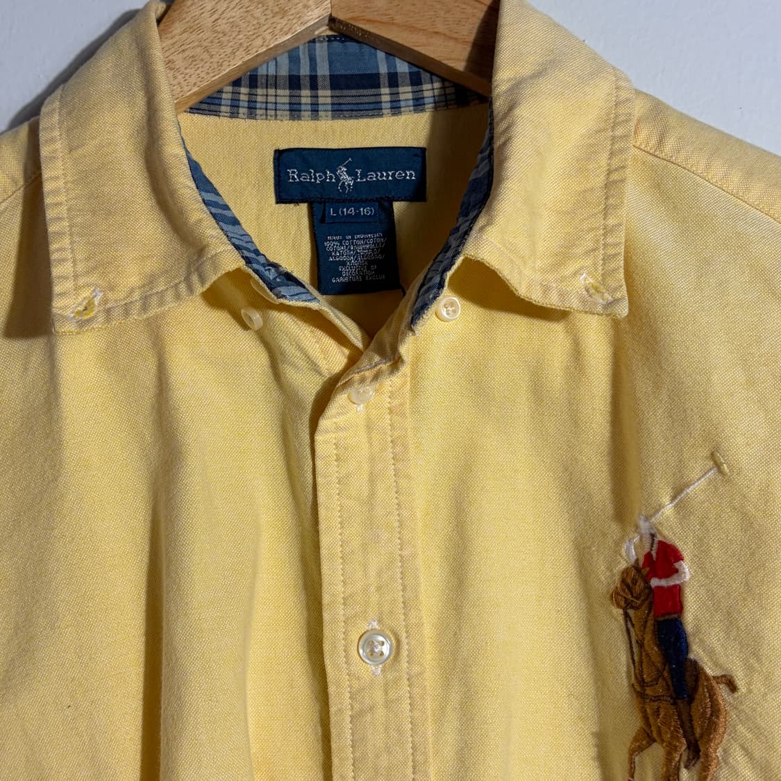 폴로 랄프로렌 빈티지 옐로우 빅포니 자수 옥스포드 셔츠 (무료배송) 상품이미지3