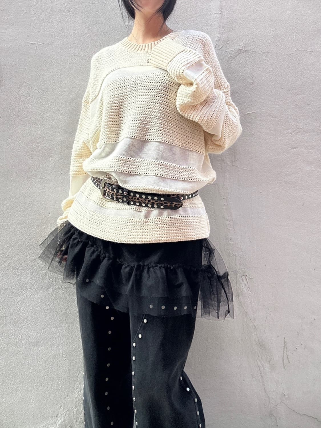 Net pennel loose knit / ivory 상품이미지8