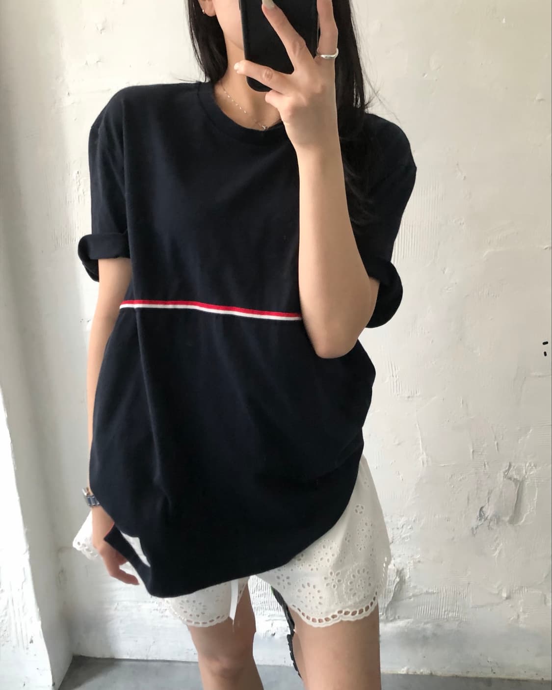 Thom Browne 톰브라운 미드웨이트 스트라이프 삼선 티셔츠 상품이미지3