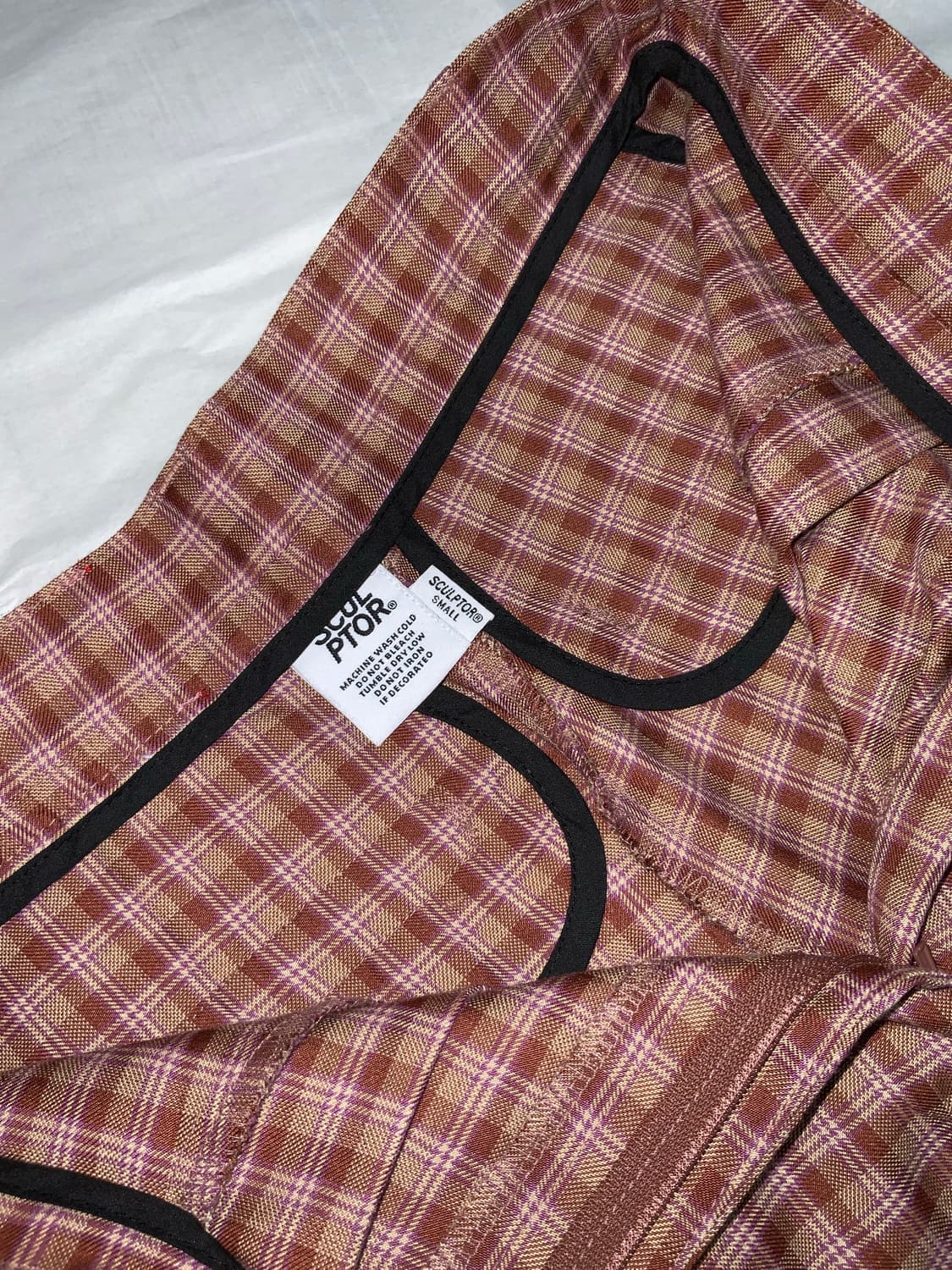 스컬프터 체크 핀턱 팬츠 S 상품이미지3