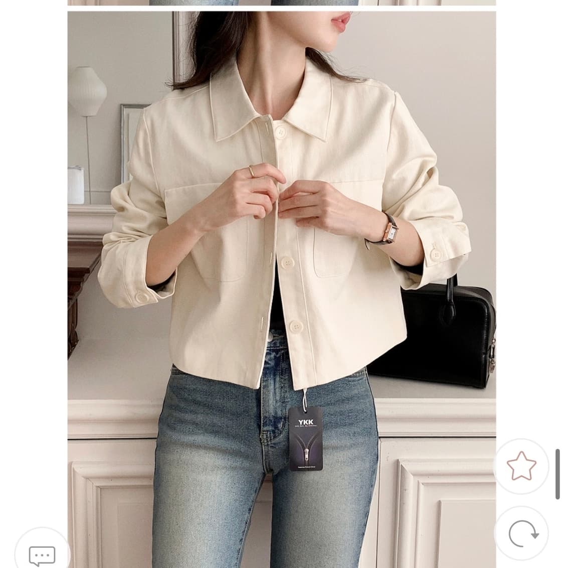 봄자켓 아뜨랑스 하우즈 코튼 카라 긴팔 자켓 상품이미지5