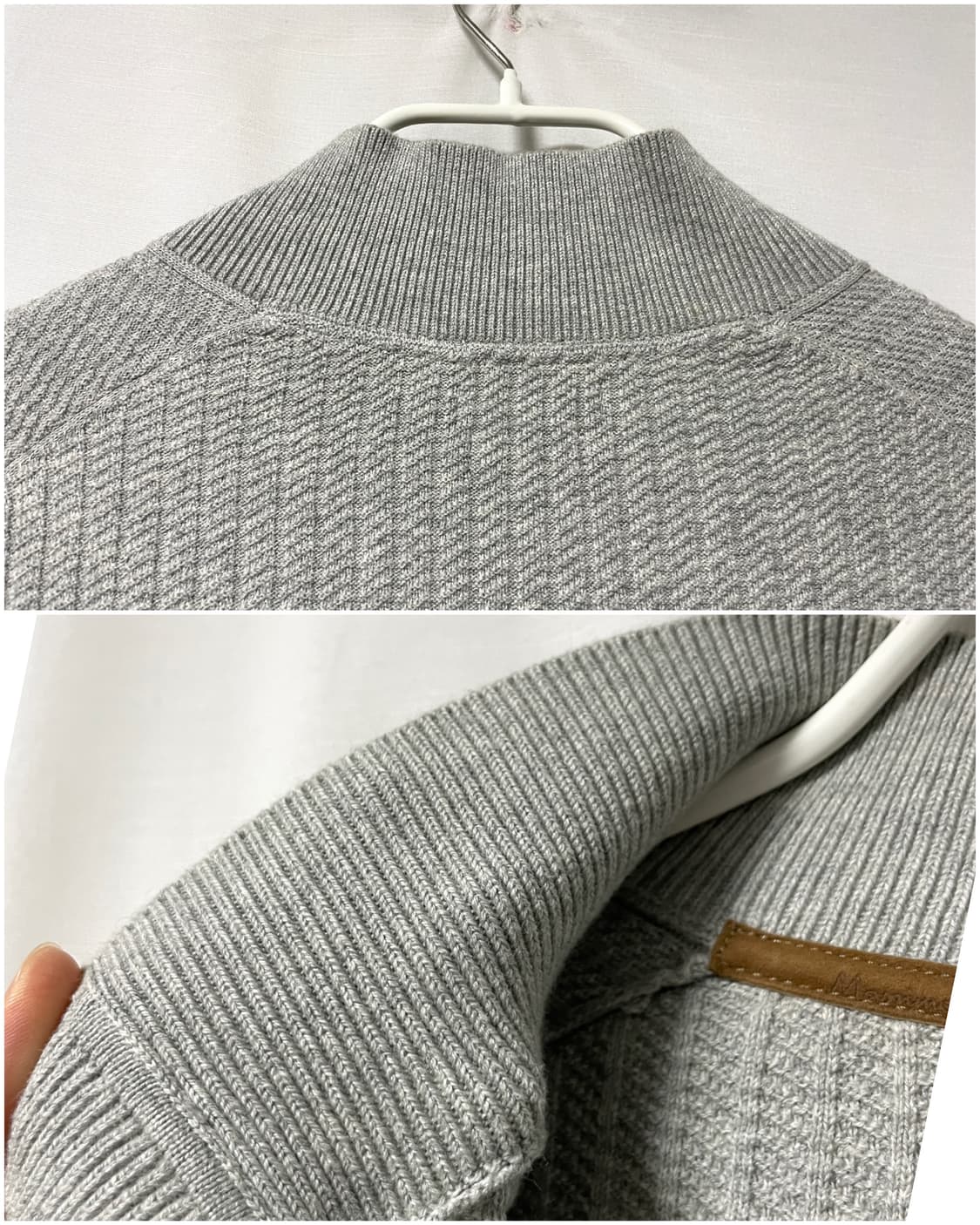 마시모두띠 남성 스웨이드 버클 코튼 캐시미어 니트 M _ 그레이 상품이미지8