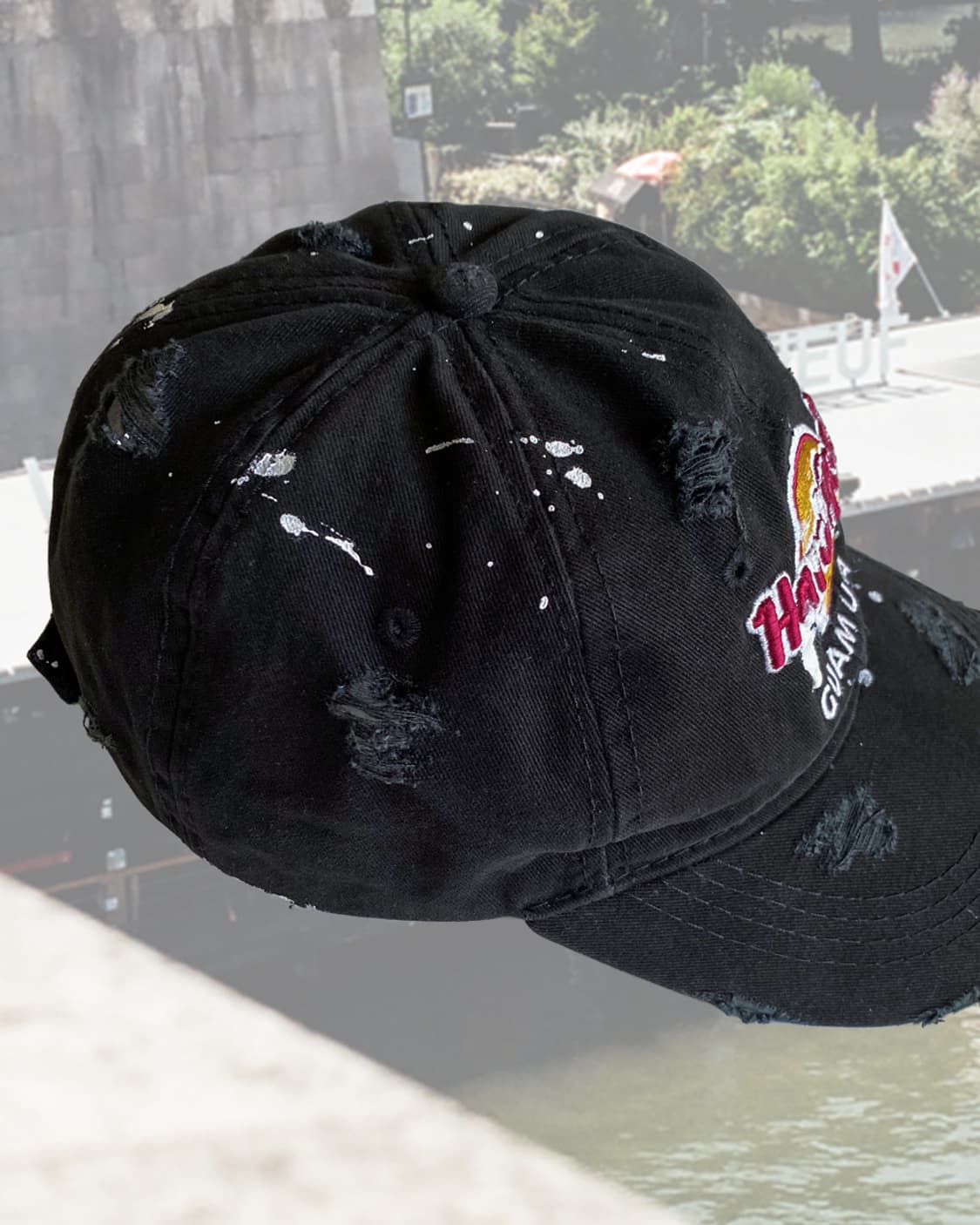 하드락카페 디스트로이드 페인팅 빈티지 볼캡 모자 상품이미지6